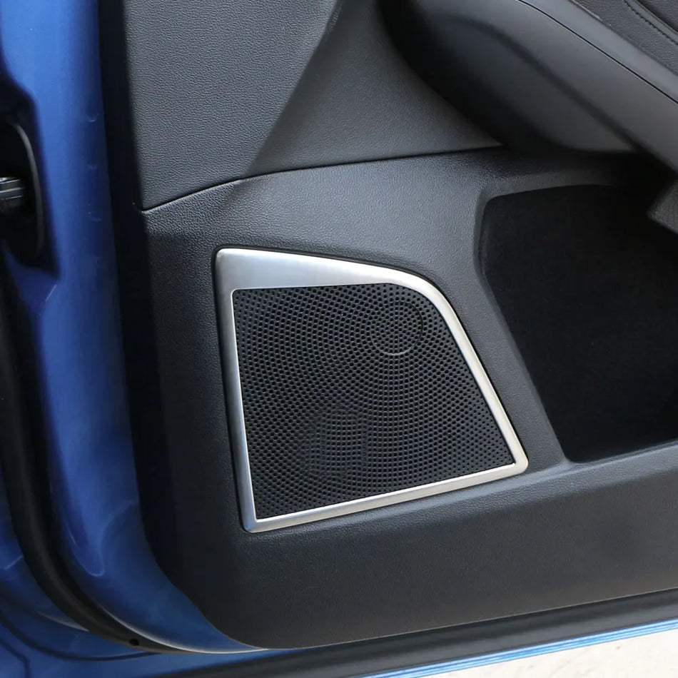 Durų garsiakalbio apskritimo panelės rėmo apdaila iš nerūdijančio plieno Ford Focus 4 MK4 (2019-2022)