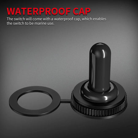 2PCS SPST Waterproof Toggle Switch 12V DC 30A 125VAC 20A Marine Heavy Duty 2 Pin ON Off Spade Terminals for Automotive Car Boat