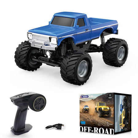 1/36 Scale RC Crawler Car 4WD Mini Remote Vehicle - LED Blue