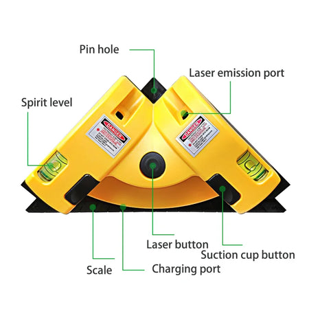 MOONBIFFY 90 Degree Right Angle Laser Level for Precise Measurements