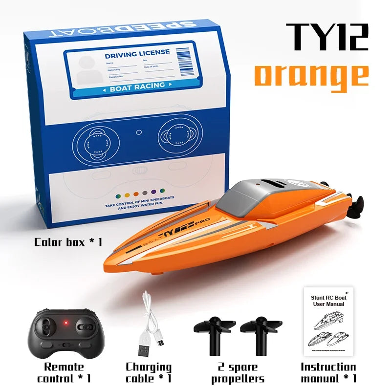 Mini RC Boat High Speed 360 Flip &ndash; Remote Control Fun orange