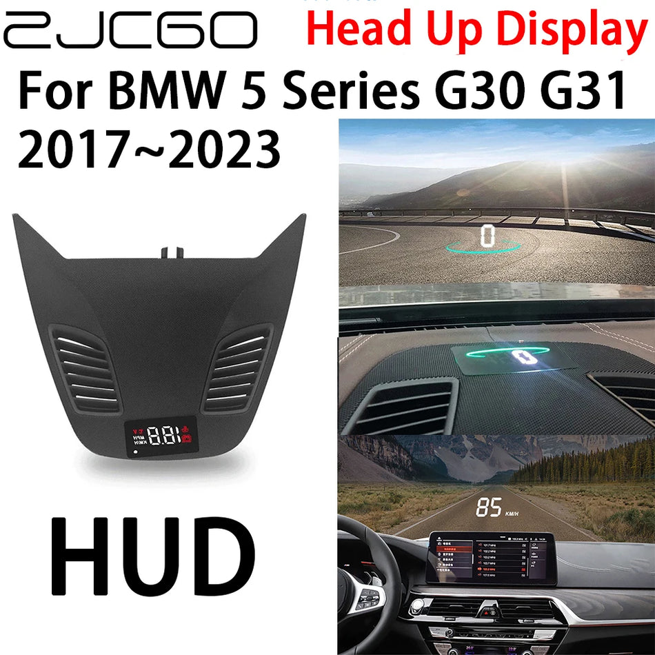 Display Head Up para BMW Série 5 G30/G31, Projetor de Velocímetro HUD com Fios de 5 Polegadas, Acessório para Carro