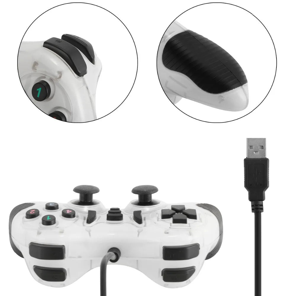 DIWROLY Sony PS3 Controller &ndash; Dual-Vibration Turbo USB Wired Gamepad