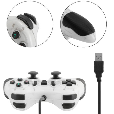 DIWROLY Sony PS3 Controller &ndash; Dual-Vibration Turbo USB Wired Gamepad