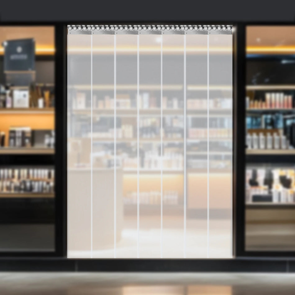 7 Pcs 2m PVC Strip Door Curtain Clear Strips For Warehouses