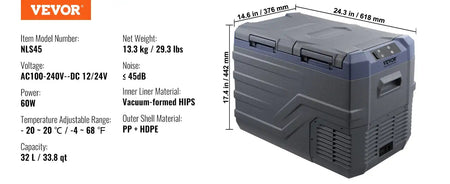 8L To 75L Car Refrigerator Outdoor Icebox Bluetooth NLS45 / CZECH REPUBLIC