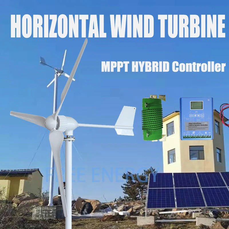 Generatore Eolico ad Asse Orizzontale da 5KW per Uso Domestico