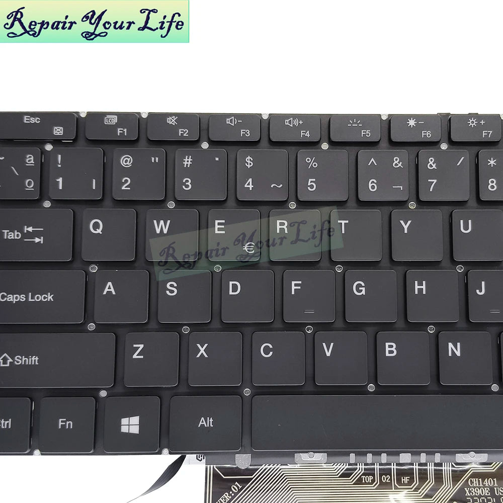 US Russian Spanish Backlit Keyboard - Multilingual Support