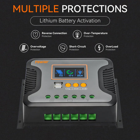 PowMr Solar Charge Controller 30A 60A &ndash; LCD Display USB 5V