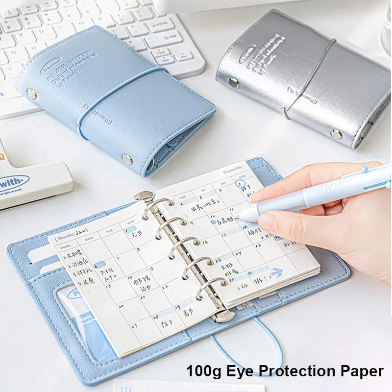 Planwith M5 Binder Notebook Set with Versatile Gel Pens and Flipchart Notepad