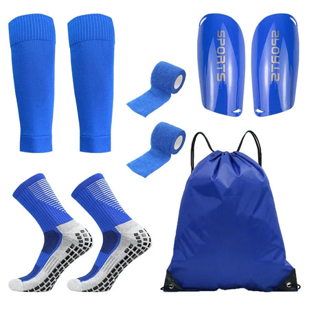 5-Piece Unisex Drawstring Ball Bag Set for Football Training Blue