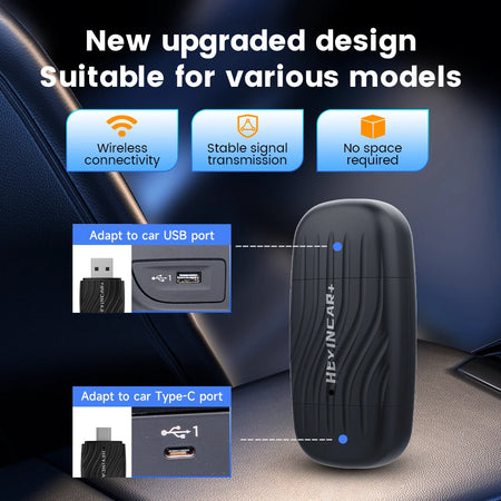 HEYINCAR H-Air2.0 Wireless Carplay Adapter &ndash; Seamless Wireless Android Auto Connectivity