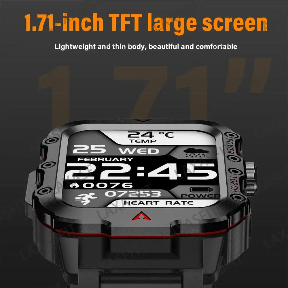 LAXASFIT Smart Watch Bluetooth Talk LED Flashlight Outdoor