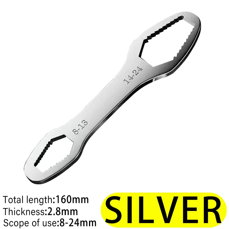 8-24mm Universal Adjustable Torx Wrench - Self-tightening, Durable, Multi-functional Silver / as picture / about 55g
