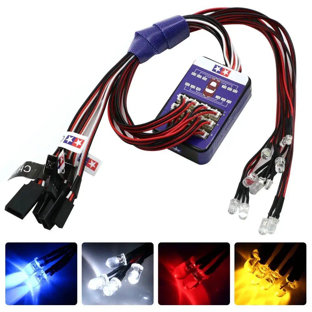 Simulation Flash Light 12 LED Lighting Kit Steering Brake for 1/10 Scale Models RC Car Yokomo Tamiya HSP HPI AXIAL RC4WD TRX by InterCyprus Trading Ltd