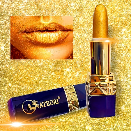 Luxurious Gold Bar Lipstick - Waterproof Long-Lasting Matte