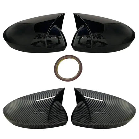 2 Pieces ABS Plastic Bat Wing Mirror Covers Caps Rearview Mirror Case Cover Gloss Black Car Accessories For Renault Megane 4 MK4 by InterCyprus Trading Ltd