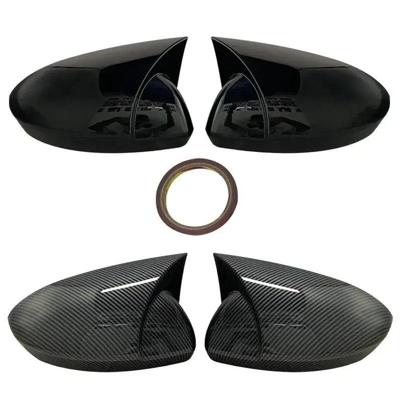New Bat Style High Quality Abs Plastic 2 Pieces Mirror Covers Caps RearView Case Gloss Black For Renault Megane 4 2016 - 2019 by InterCyprus Trading Ltd