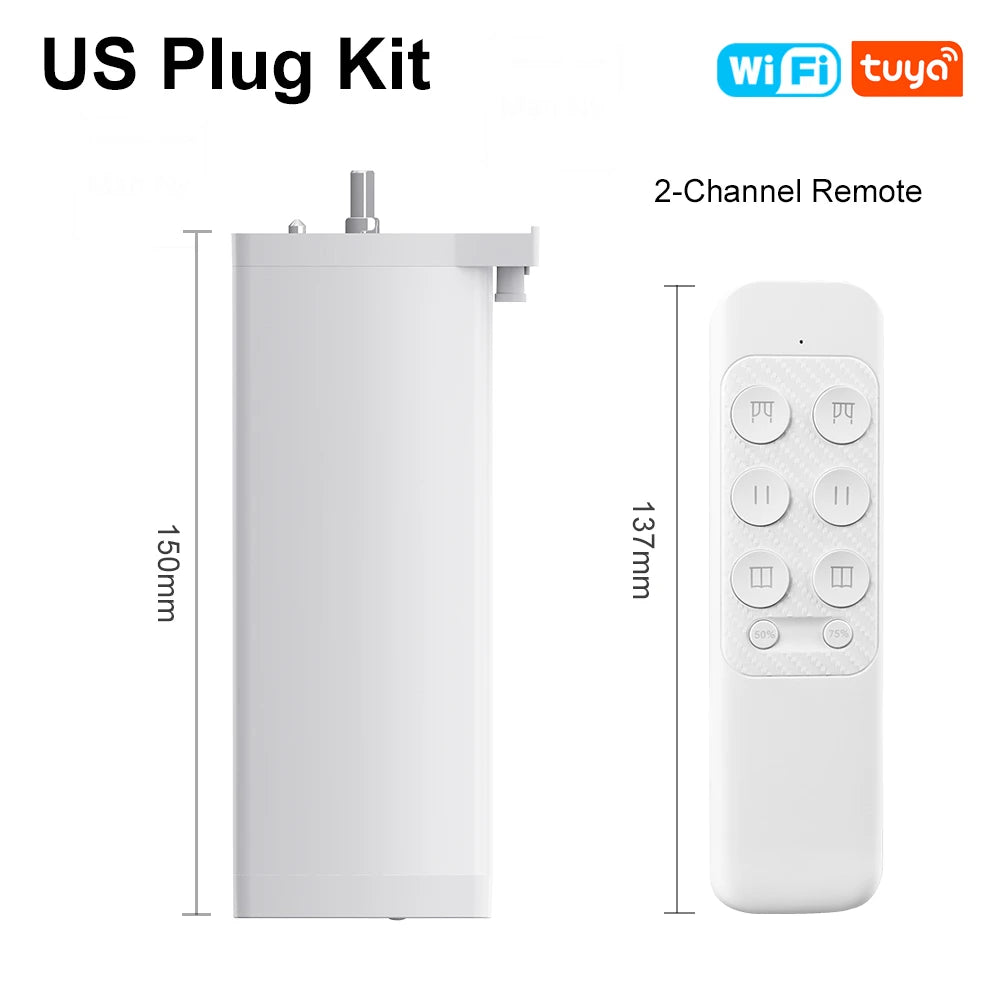 Manhot Tuya Smart Zigbee/WiFi Electric Shutter Curtain Motor with Voice Control US Plug (WiFi) / Motor