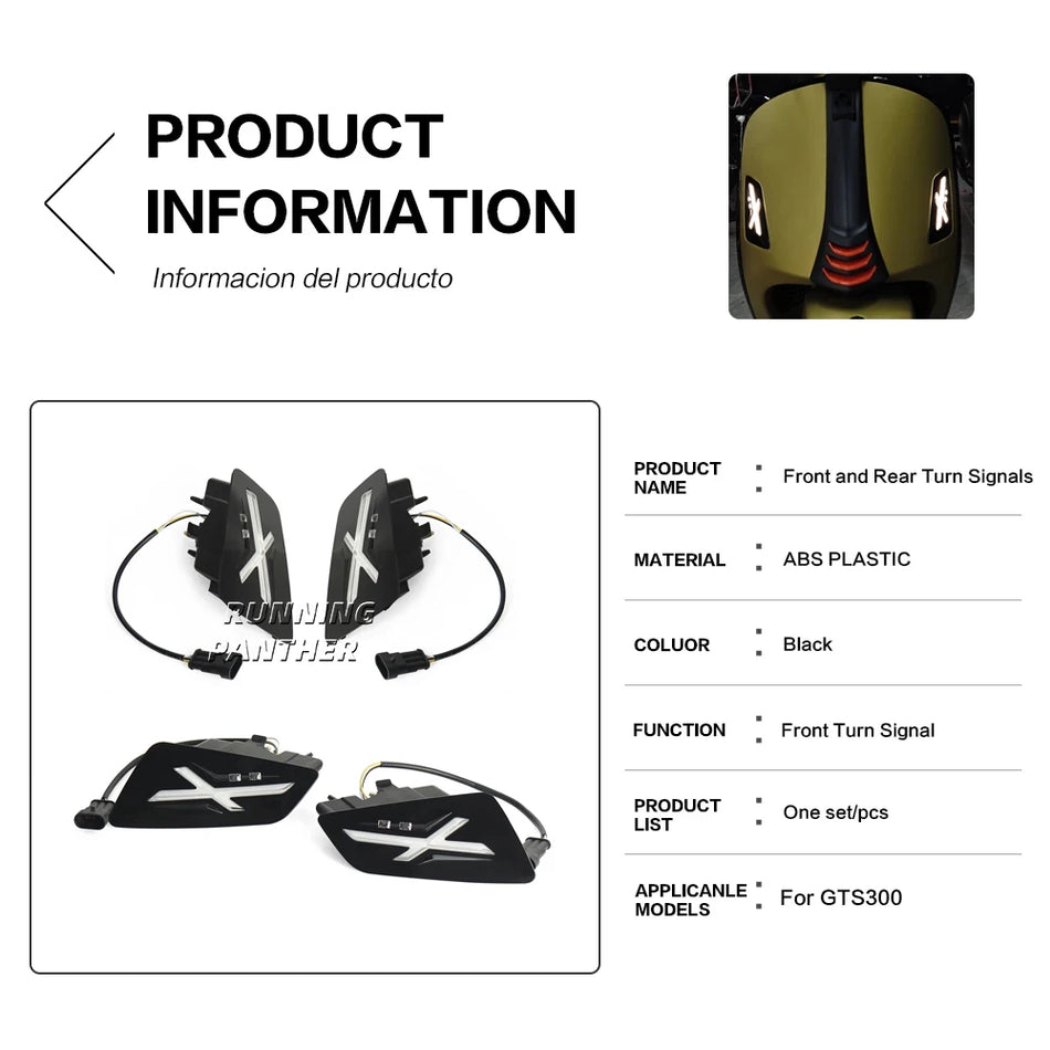 LED pagrieziena signāli ar integrētām dienas gaismas lampām Vespa GTS 300