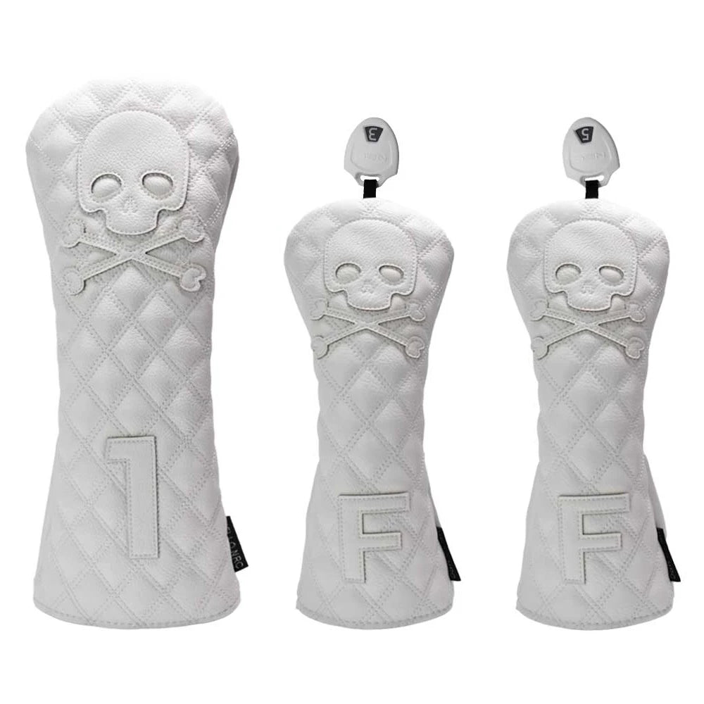 Efunist Golf Headcover Set &ndash; Waterproof PU Leather Durability White 135