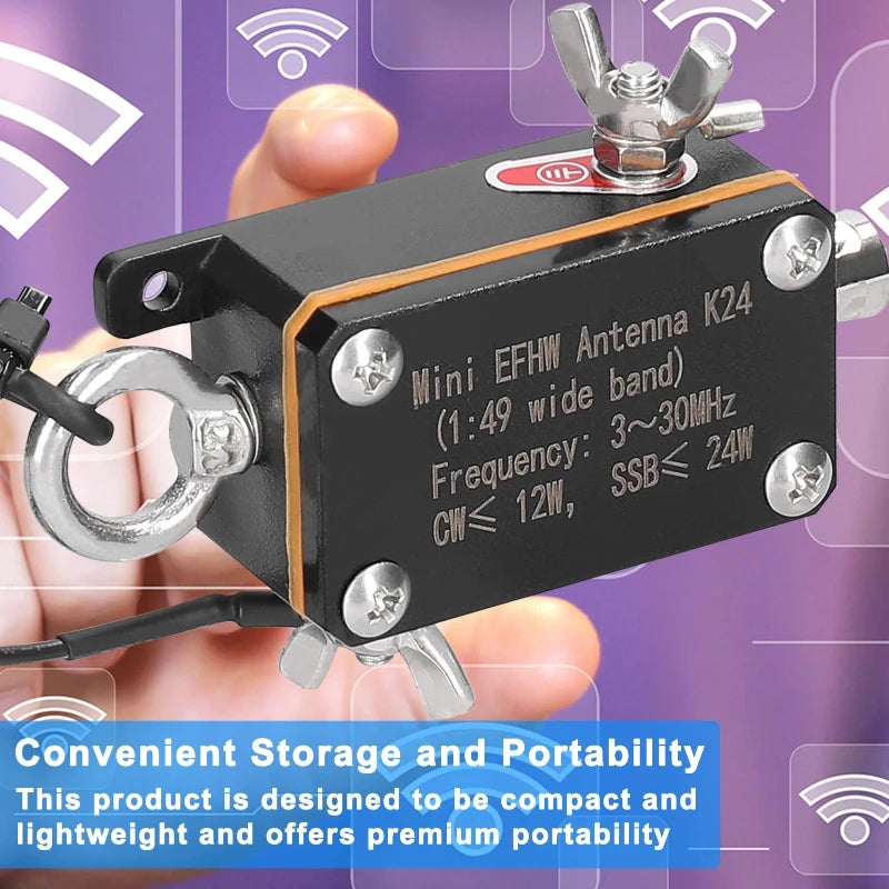 Pocket EFHW Antenna K24 &ndash; Wideband 3-30MHz Coverage