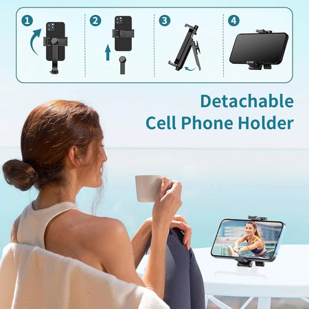 CrownQ Wireless Handheld Selfie Stick Tripod &ndash; Detachable Design with Bluetooth Remote