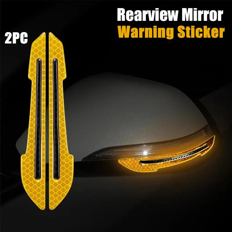 Car Wheel Hub Reflective Stripes Sticker - High Visibility 2pcs yellow