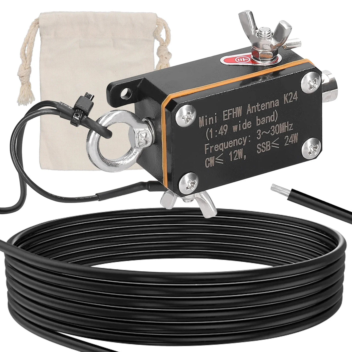 Pocket EFHW Antenna K24 &ndash; Wideband 3-30MHz Coverage Black