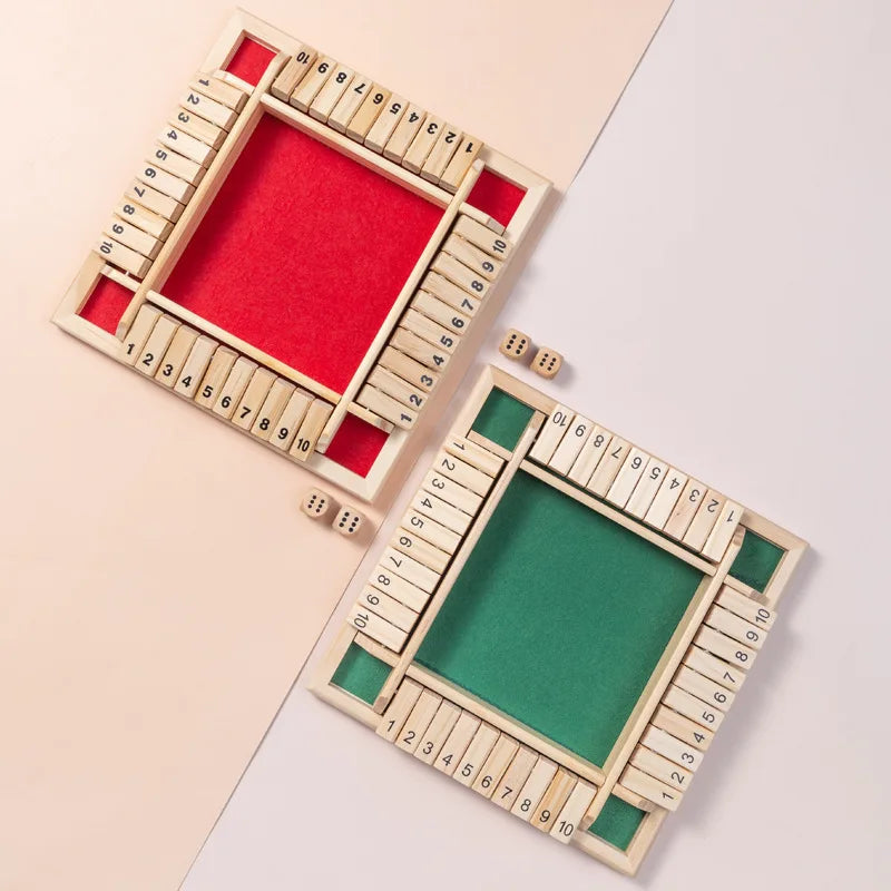 Παιχνίδι Ζαριών Shut The Box από Ξύλο για 4 Παίκτες Παμπ Μπαρ Πάρτι