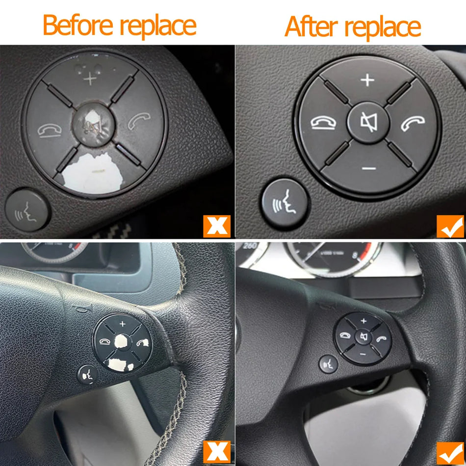 Steering Wheel Button Keys for Mercedes Benz C, E, GLK, W204, W212, X204, PC/ABS