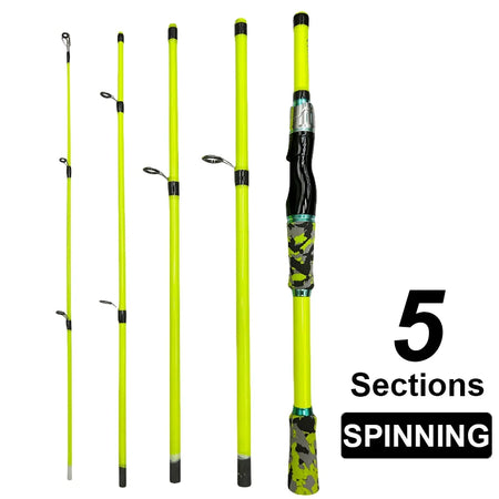 Ultralight Carbon Travel Fishing Rod - 1.8/2.1m, 4/5 Sections, EVA Handle 2.1M Spinning Rod