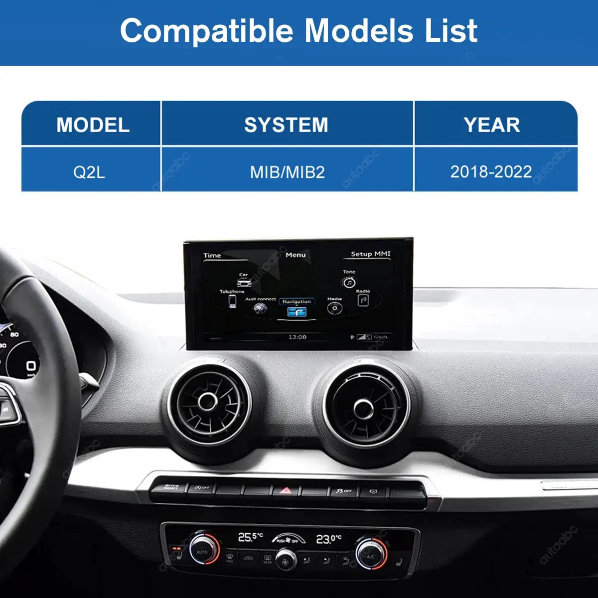 Wireless CarPlay 12.3" Ultra-Thin Linux Touch Screen for Audi Q2L 2018-2022 HD Multimedia Display GPS Navigation Mirror Link BT by InterCyprus Trading Ltd