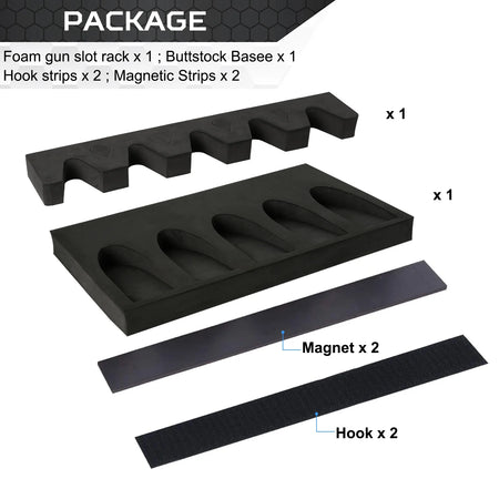 Tactical Foam Gun Rack Wall Mount Pro &ndash; Magnetic Strip 1 SET