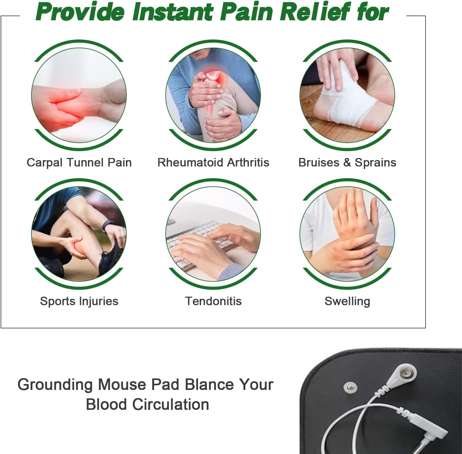 11X13 Grounding Mat Mouse Pad &ndash; Relieves Stress And Pain