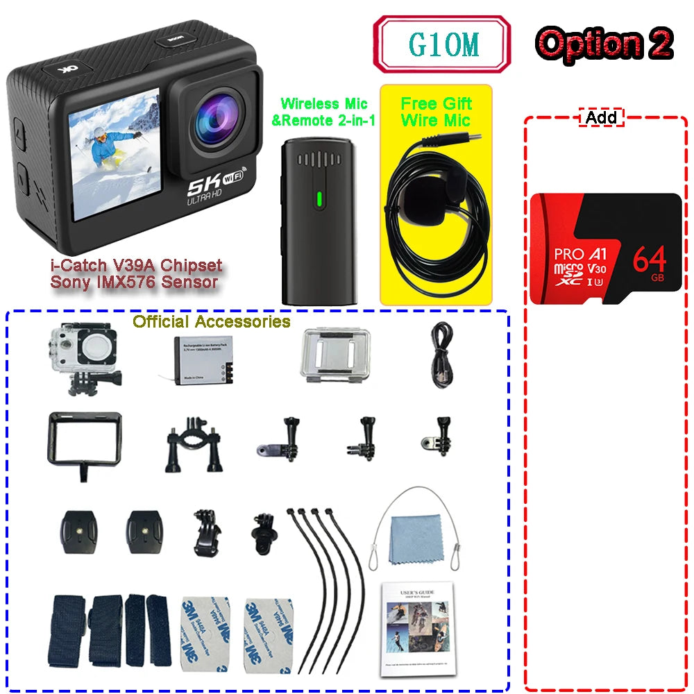 HUAFANT Action Camera &ndash; 5K Ultra-HD with Dual Screens G10M Option 2