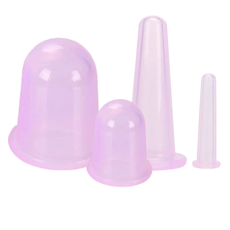 Silicone Facial Massage Cupping Set &ndash; Anti Cellulite 4pcs Purple