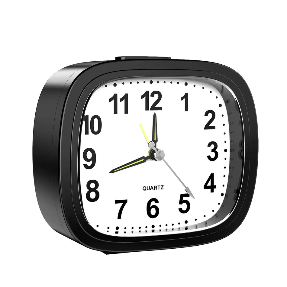 Silent Alarm Clock, Luminous Analog Bedside Clock ORIA by InterCyprus Trading Ltd