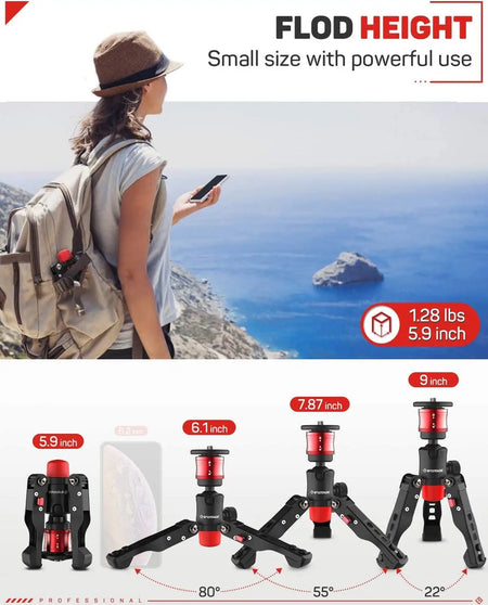 IFOOTAGE Mini Tabletop Tripod Mount &ndash; 360 Degree Ball Head
