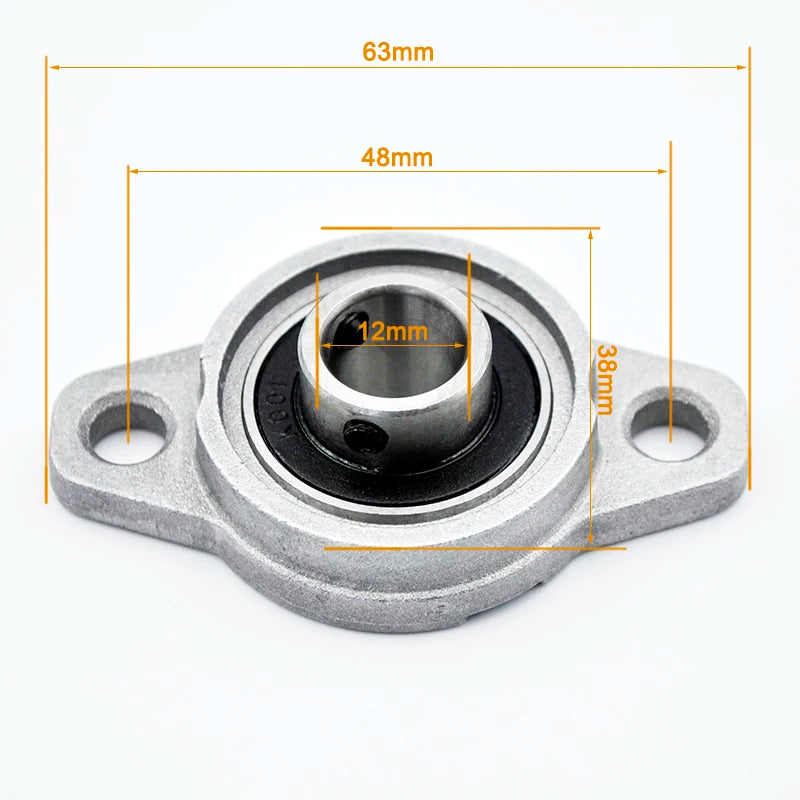 KFL001 12mm Zinc Alloy Pillow Block Bearings &ndash; Precise Fit CHINA / 10Pcs
