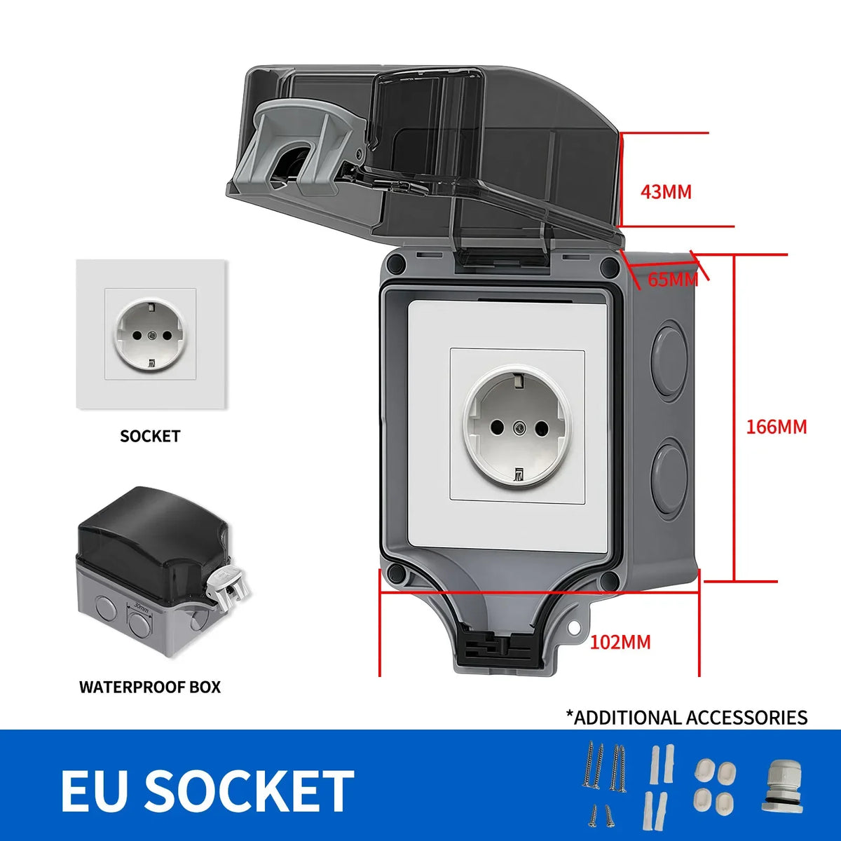 IP66 Outdoor Junction Box 3 Pin Connector &ndash; Panel Mount EU
