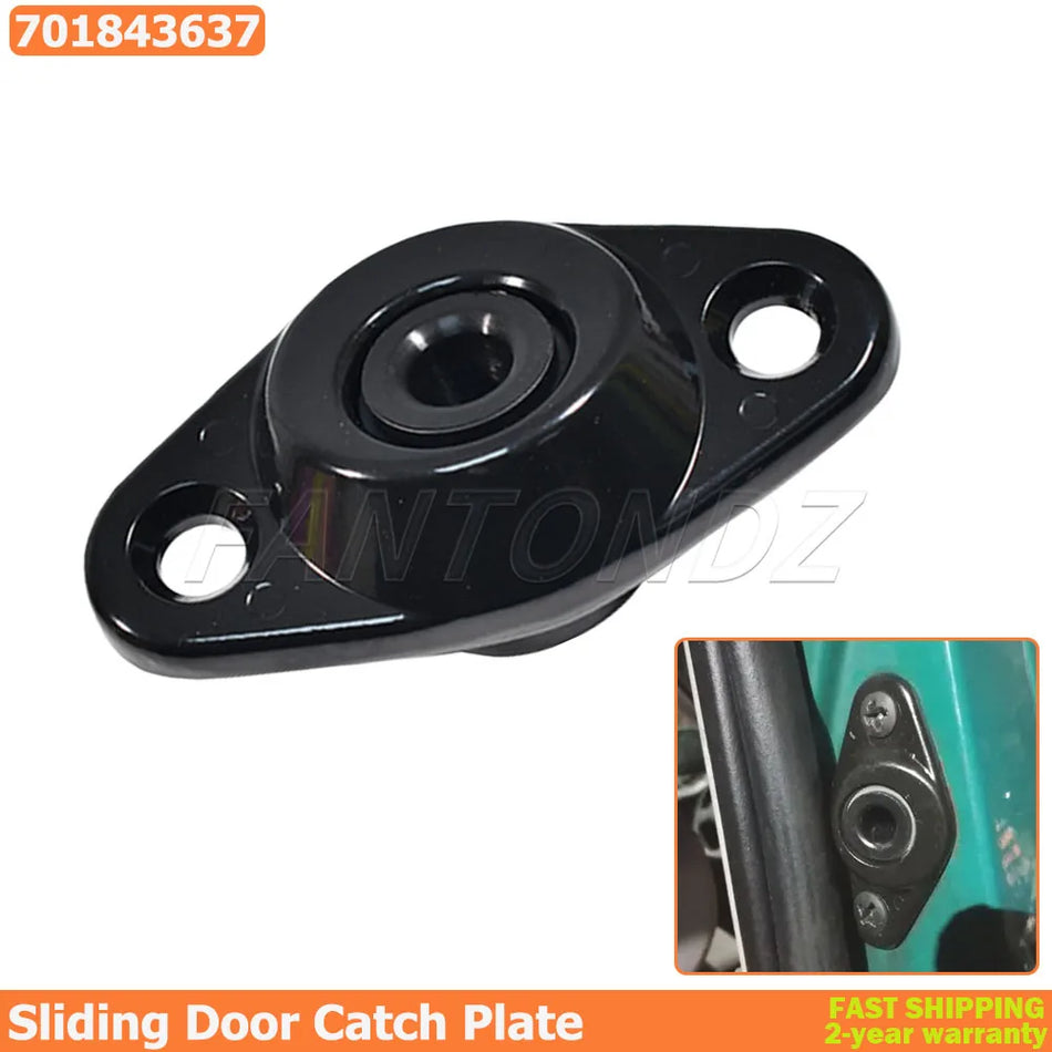 Placa de retención de puerta corredera de metal negro para VW Transporter T4 1990-2003