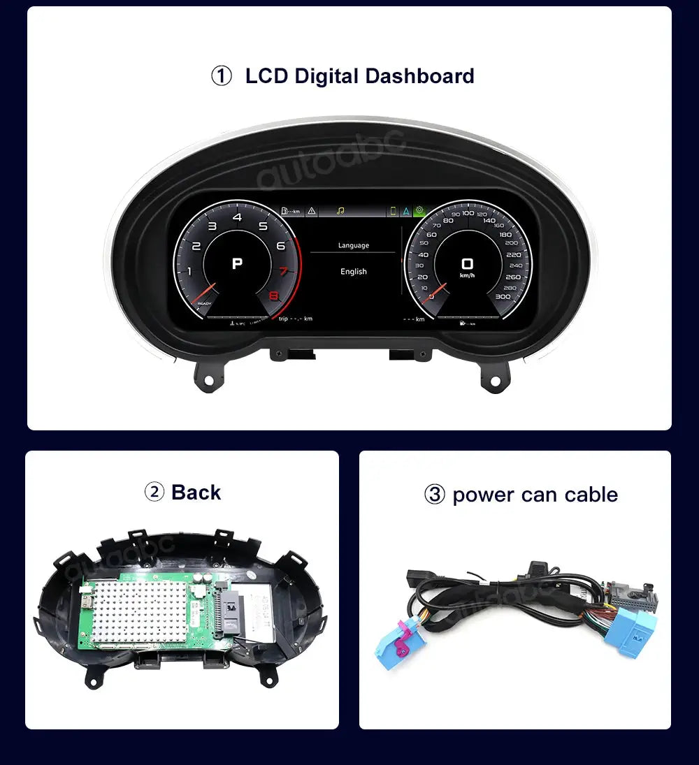 AUTOABC 10.25' LCD Digital Dashboard Cluster Wireless CarPlay Android Auto FOR AUDI TT 2008-2014 year Screen mirroring function by InterCyprus Trading Ltd