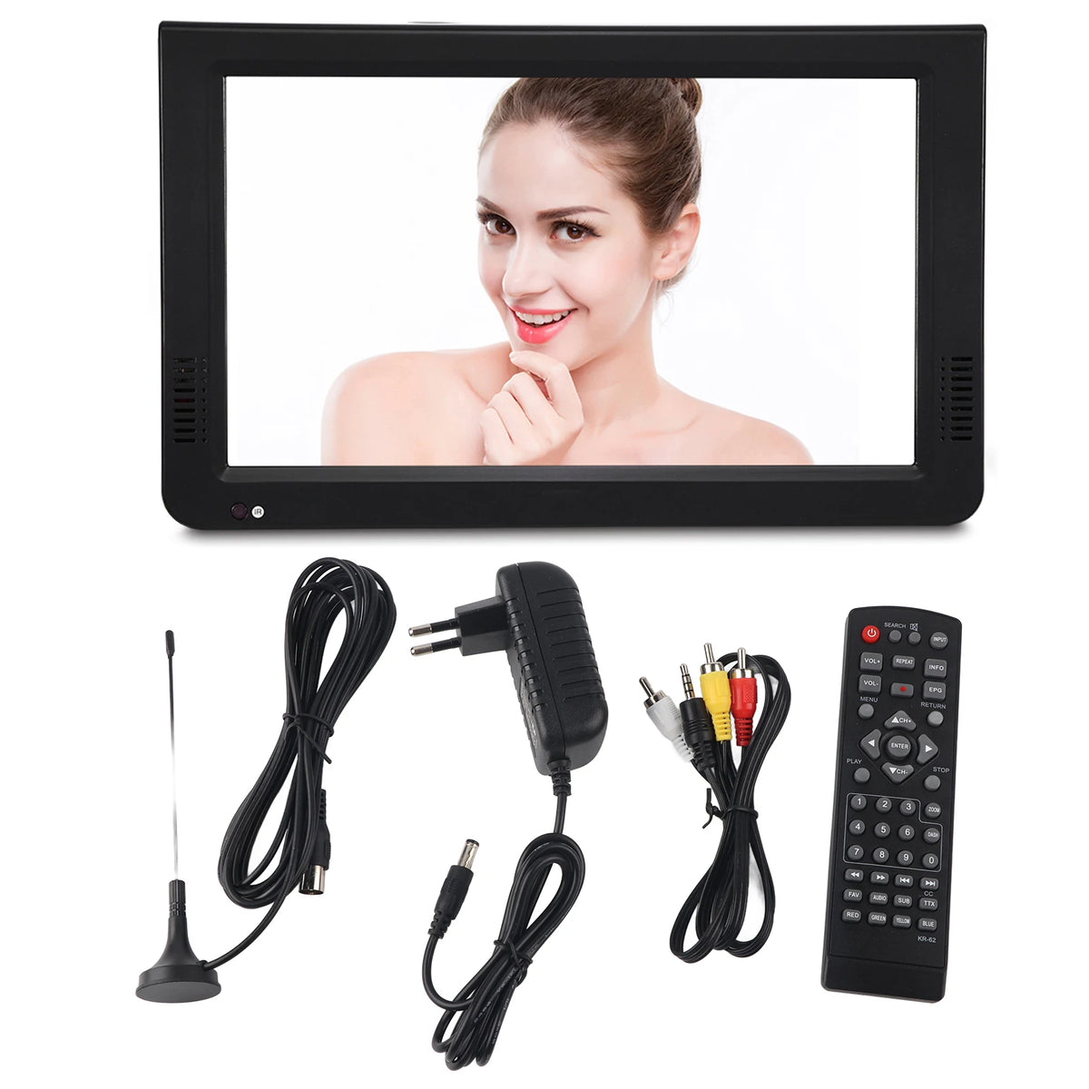 1024x600 Resolution 10-inch Portable Digital Analog TV