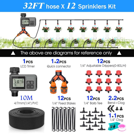 30-10m Garden LCD Button Timer Irrigation Set &ndash; LCD Display C-10m kit