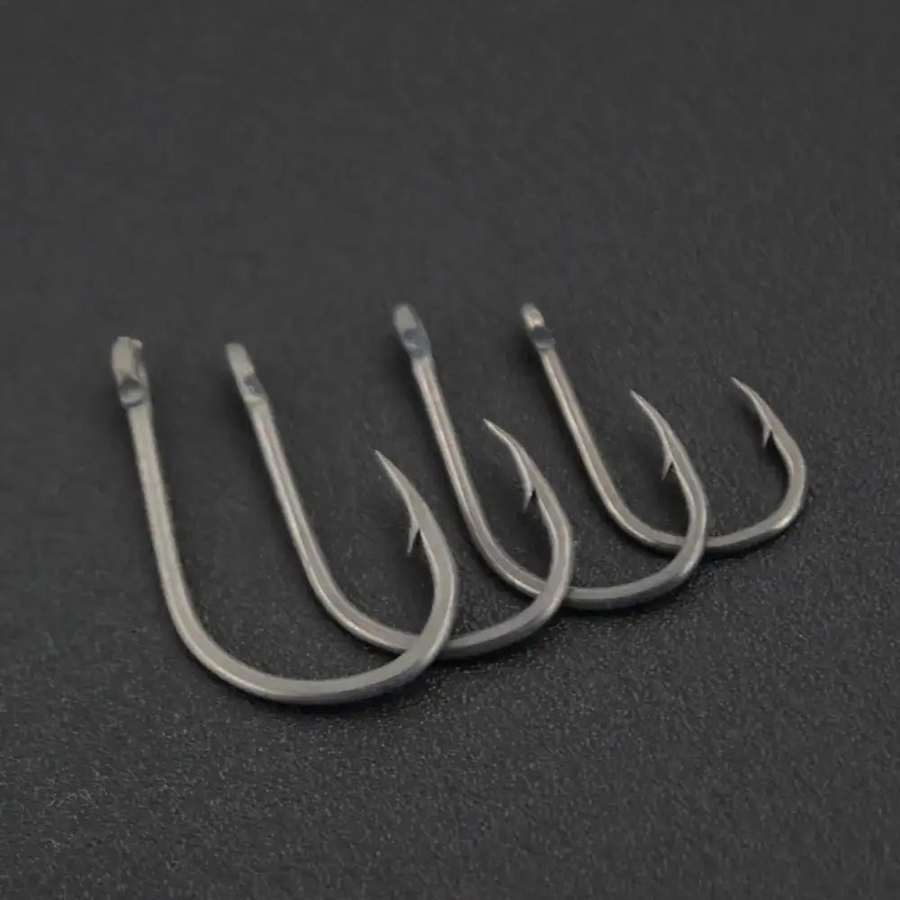 Hirisi 50pcs Barbed Carp Hooks Eye High Carbon Steel 8001