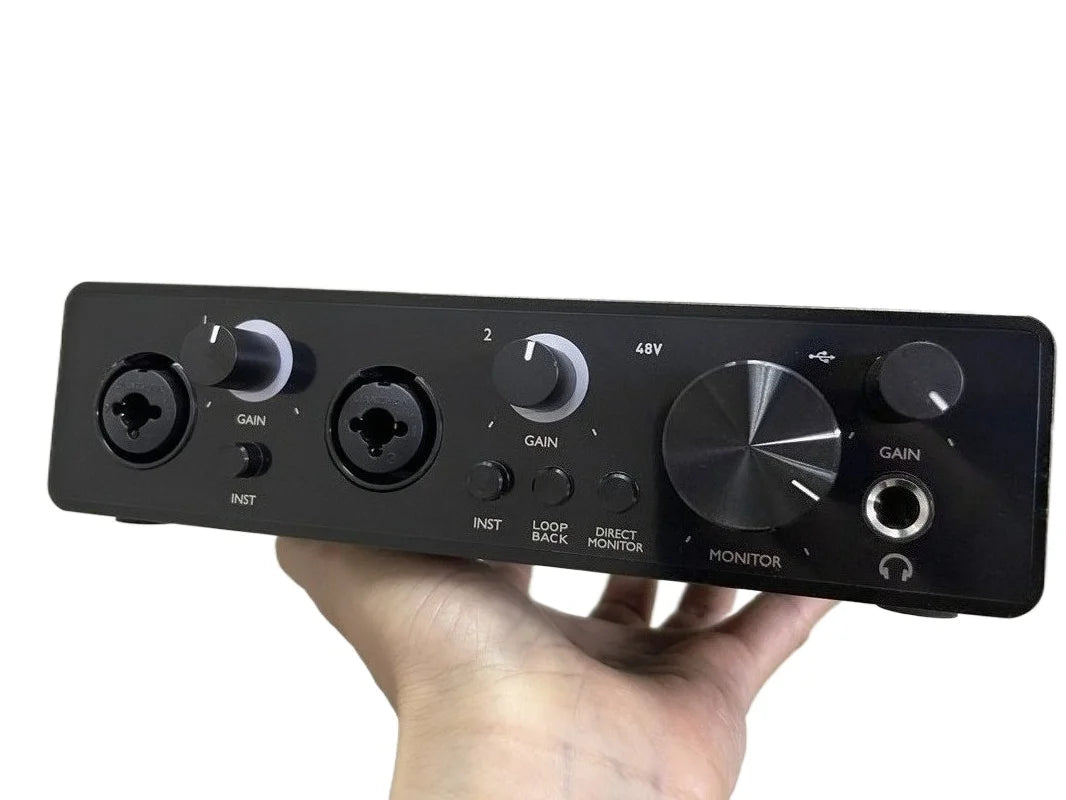 2-Channel USB Audio Interface Sound Card BLACK