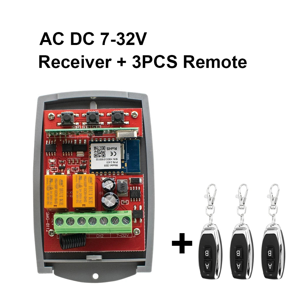 Tuya Universal Smart Wifi Garage Door Controller - 2CH 433MHz Remote Control 7-32VReceiver 3XRF
