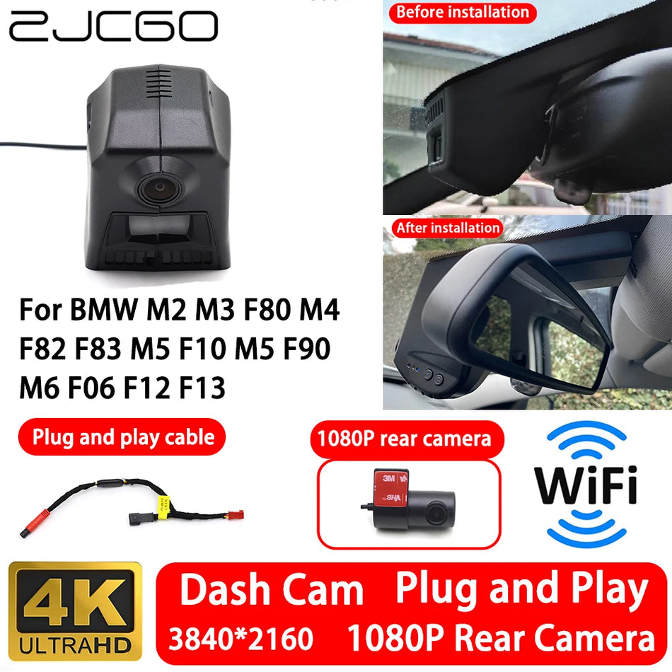 Dash Cam za BMW M2 M3 M4 M5 M6 Prednji i Stražnji 4K 2160P WiFi Plug-and-Play Vozna Kamera