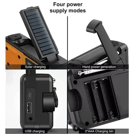 5000mAh Solar Power Radio with Flashlight &amp; Emergency Features